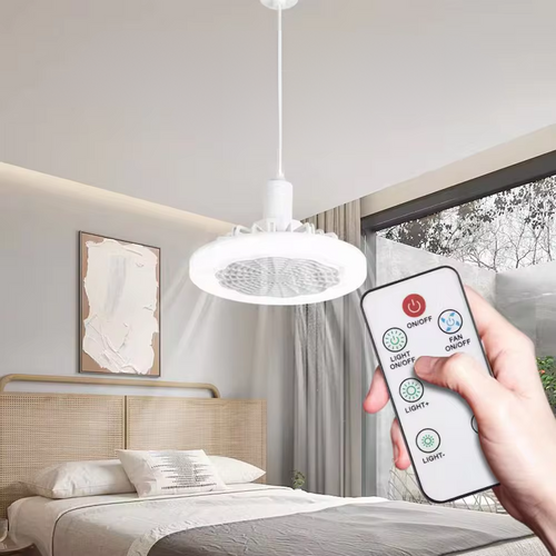 Ampoule LED Ventilateur 2-en-1 Culot E27 – Silencieux Multicolore