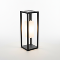 Lanterne solaire de jardin en métal noir avec éclairage LED